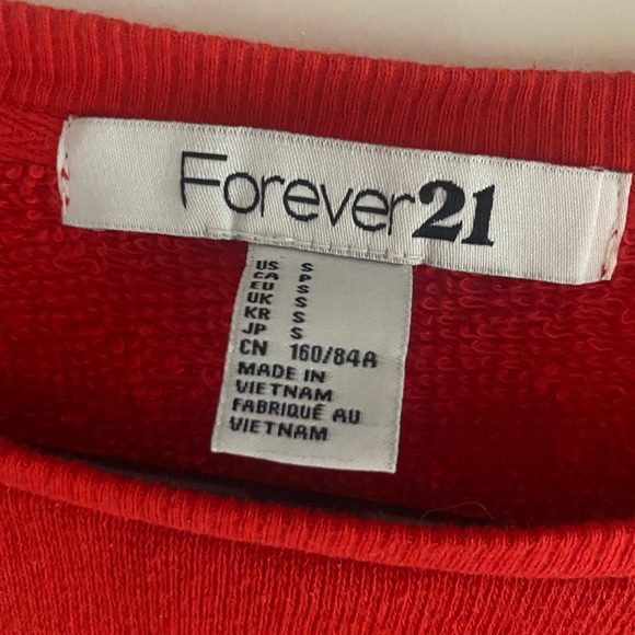 FOREVER 21 RED/BLOOD ORANGE CUTE BOW JUMPER - Size S - Picture 2 of 4